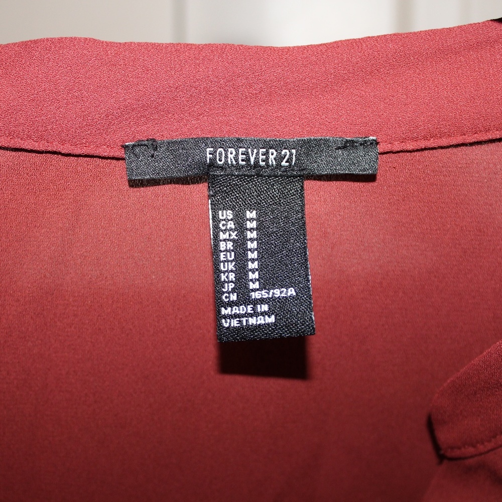 Forever21 Burnt Orange Shirt Women’s Medium - Picture 3 of 3